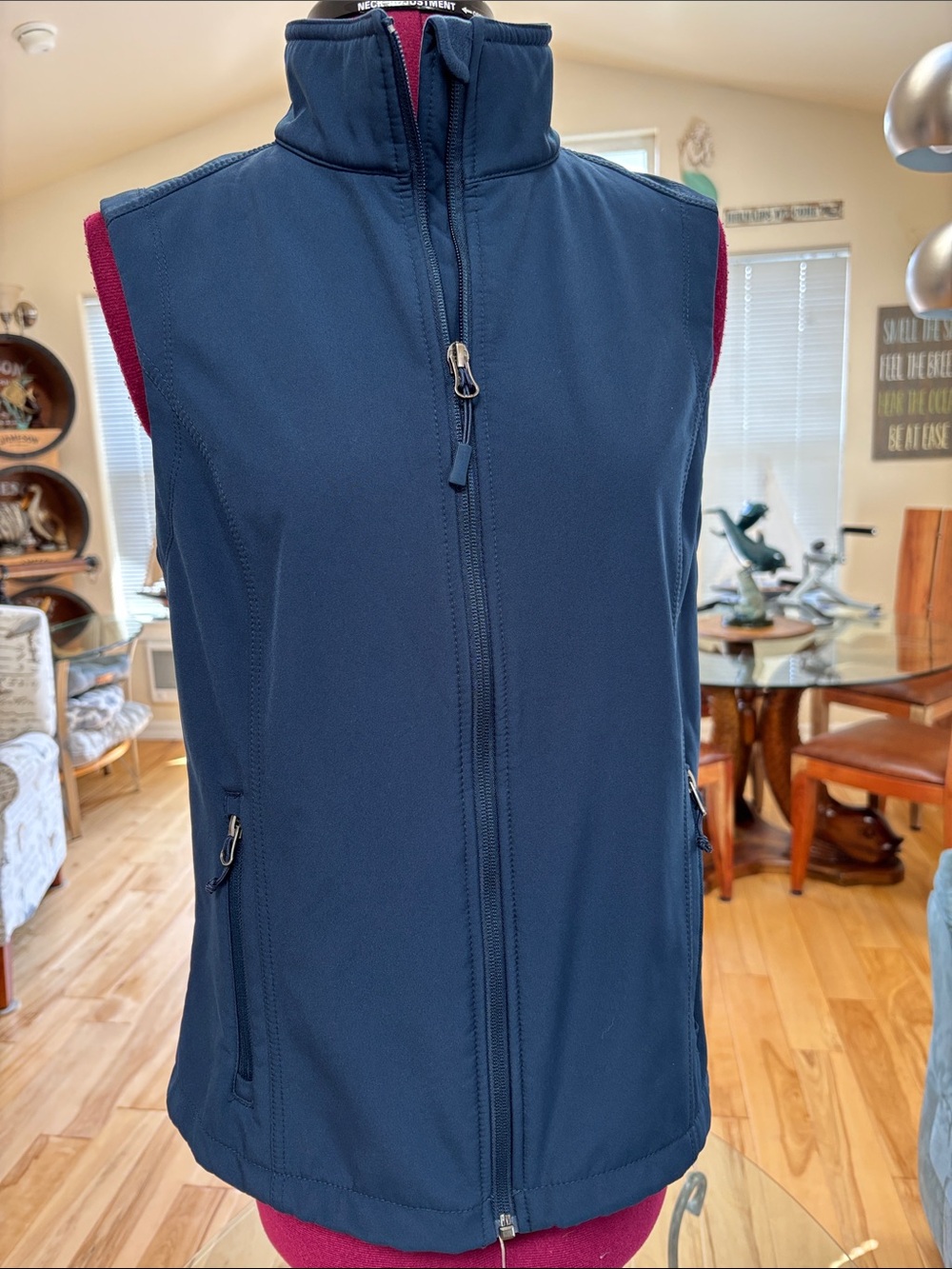 Port Authority Navy Softshell Vest with Stand Collar